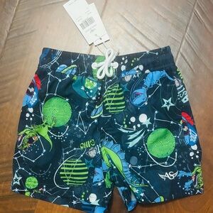 Adorable BOYS 3T Space & Dino Themed  Swim Trunks